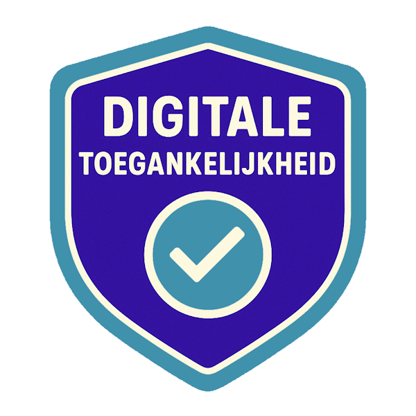 Een keurmerk icoon met de tekst: Digitale toegankelijkheid