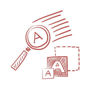 Icon of font size with the letter a
