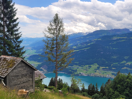 Uitzicht over de Walensee in Zwitserland