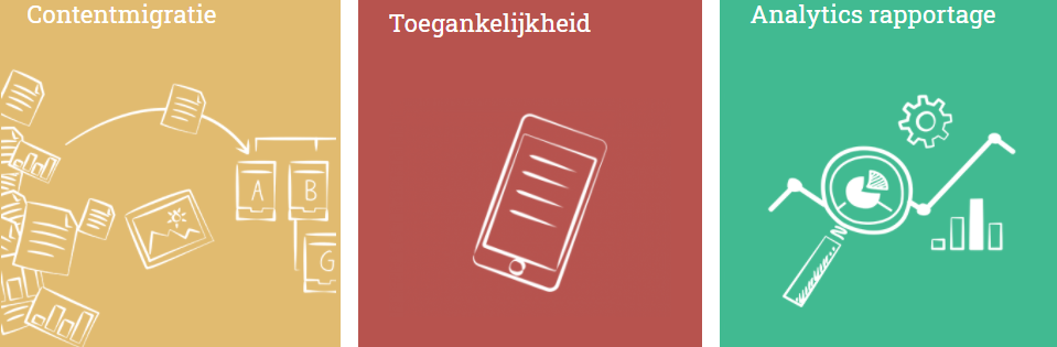 Contentmigratie, Toegankelijkheid en Analytics rapportage