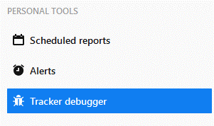 Tracker debugger knop